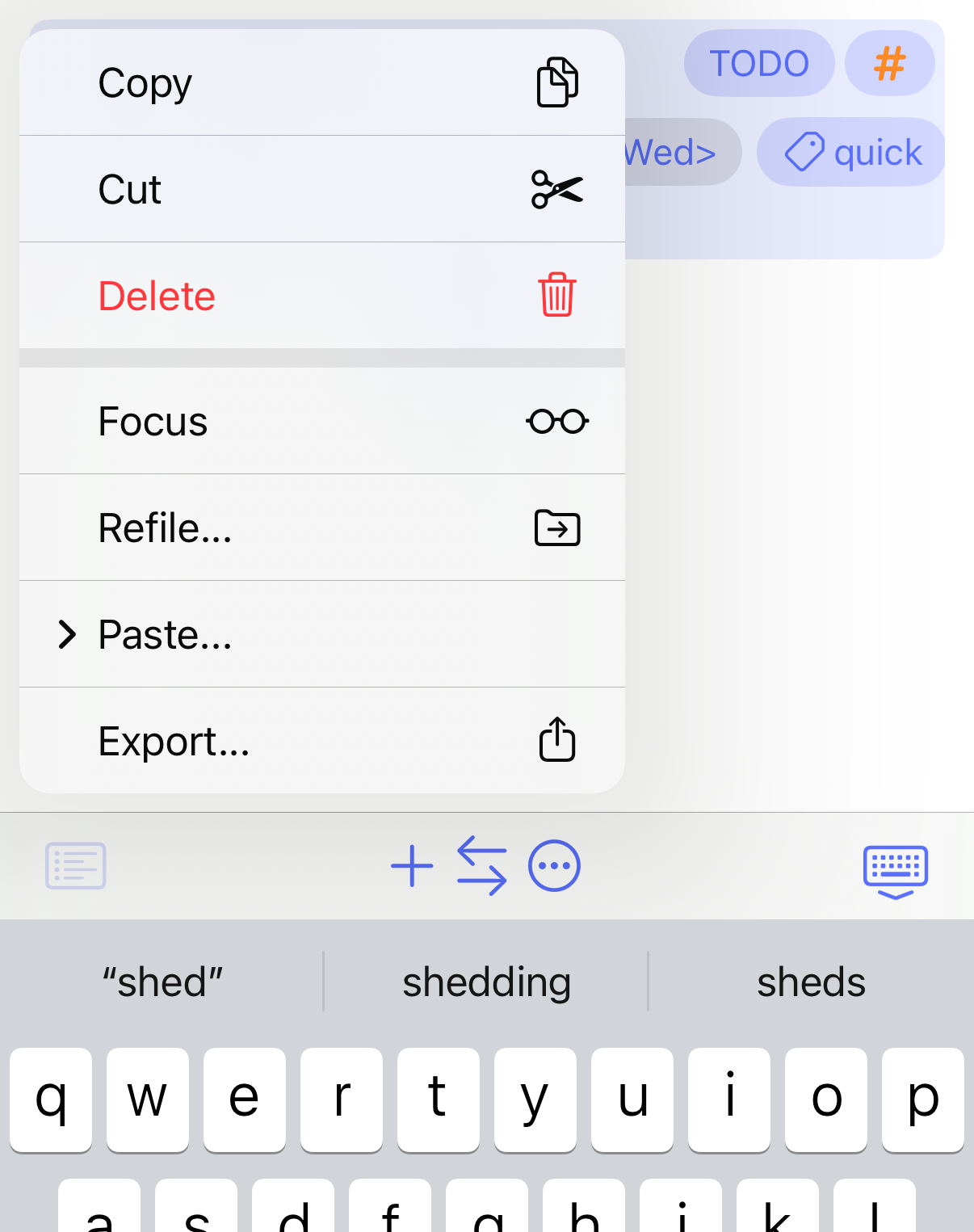 The headline menu